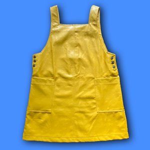 Urban Outfitters yellow faux leather pinafore dress